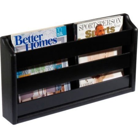 WOODEN MALLET Wooden Mallet„¢ Wall Mount or Countertop Magazine Rack 20"W Black MRS2BK